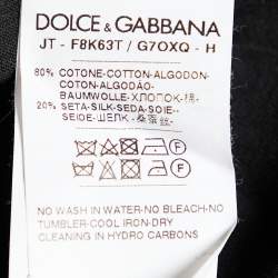 Pre Owned Dolce & Gabbana Black Logo Printed Cotton Neck Tie Detail Oversized T-Shirt XS