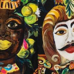 Pre Owned Dolce & Gabbana Black Floral Printed Crepe Cropped Trousers M