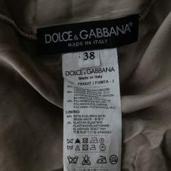 Pre Owned Dolce & Gabbana Beige Tweed & Lace Overlay Sleeveless Shift Dress S