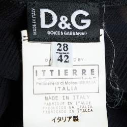 Pre Owned Dolce & Gabbana Black Silk Chiffon Ruffled Sheer Top M