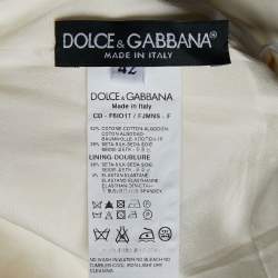 Pre Owned Dolce & Gabbana White Lace Sheath Dress M