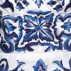 Pre Owned Dolce & Gabbana Blue Printed Cotton Top & Shorts Set M 