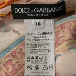 Pre Owned Dolce & Gabbana Multicolor Printed Crepe Top S