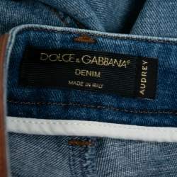 Pre Owned Dolce & Gabbana Blue Denim Slim Fit Jeans XS Waist 24"