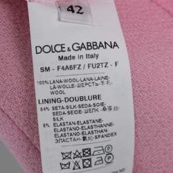Pre Owned Dolce & Gabbana Pink Wool Flower-Button Detail Mini Skirt M