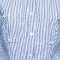 مملوكة مسبقًا Dolce & Gabbana Blue Striped Cotton Button Front Shirt M