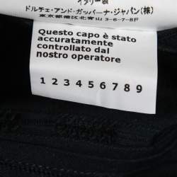 Pre Owned Dolce & Gabbana Black Patterned Cotton Button Front Shirt M