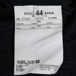 Pre Owned Dolce & Gabbana Black Patterned Cotton Button Front Shirt M