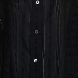 Pre Owned Dolce & Gabbana Black Patterned Cotton Button Front Shirt M