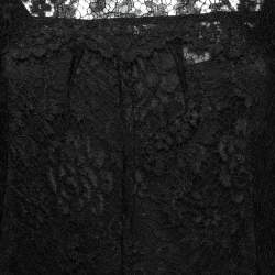 مملوكة مسبقًا Dolce & Gabbana Black Lace & Eyelet Ruffle Trimmed Dress M