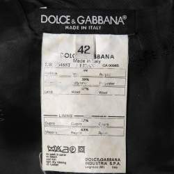 Pre Owned Dolce & Gabbana Black Floral Jacquard Wool Sleeveless Dress M