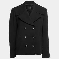 D&G Black Wool Double Breasted Blazer L