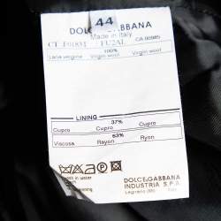 Pre Owned Dolce & Gabbana Black Wool Belted Blazer M