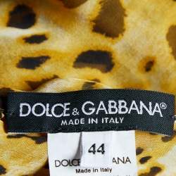 Pre Owned Dolce & Gabbana Yellow Animal Print Silk Kaftan Dress M