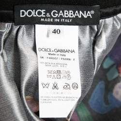 Pre Owned Dolce & Gabbana Black Children's Painted Printed Silk Mikado Skirt S