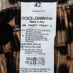 Pre Owned Dolce & Gabbana Beige Animal Print Corduroy Mini Skirt M