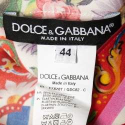 Pre Owned Dolce & Gabbana Multicolor Mambo Printed Silk Blouse M