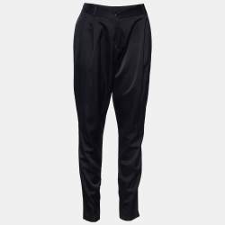 Pre Owned Dolce & Gabbana Black Satin Tapered Trousers M