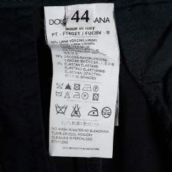 Pre Owned Dolce & Gabbana Black Satin Tapered Trousers M