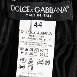 Pre Owned Dolce & Gabbana Black & Purple Crepe Pleated Skirt M