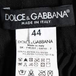Pre Owned Dolce & Gabbana Black & Purple Crepe Pleated Skirt M