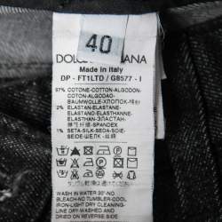 Pre Owned Dolce & Gabbana Dark Grey Denim Zipped Hem Detail Jeans S Waist 28"