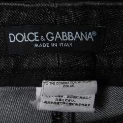 Pre Owned Dolce & Gabbana Dark Grey Denim Zipped Hem Detail Jeans S Waist 28"