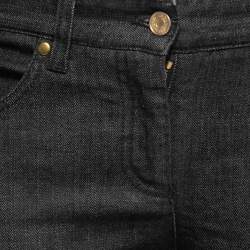 Pre Owned Dolce & Gabbana Dark Grey Denim Zipped Hem Detail Jeans S Waist 28"