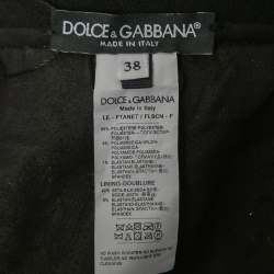 Pre Owned Dolce & Gabbana Black & Gold Sequin Paillattes Leggings S