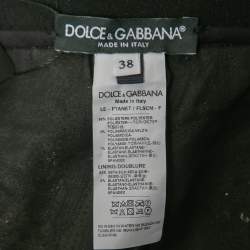 Pre Owned Dolce & Gabbana Black & Gold Sequin Paillattes Leggings S