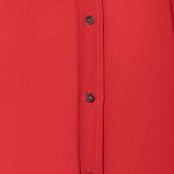 Pre Owned Dolce & Gabbana Vintage Red Silk Crepe Shirt L 