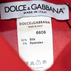 Pre Owned Dolce & Gabbana Vintage Red Silk Crepe Shirt L 