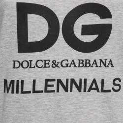 Pre Owned Dolce & Gabbana Grey Mélange Knit Millennials Print Tank Top S