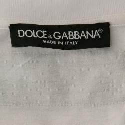 Pre Owned Dolce & Gabbana White Jersey Thank You Print Tank Top S