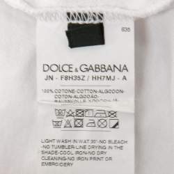 Pre Owned Dolce & Gabbana White Jersey Thank You Print Tank Top S