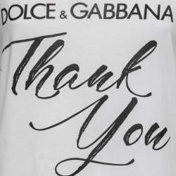 Pre Owned Dolce & Gabbana White Jersey Thank You Print Tank Top S