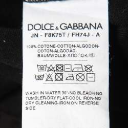 Pre Owned Dolce & Gabbana Black Jersey Forever Print Tank Top S