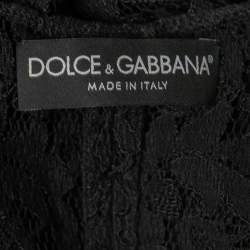 Pre Owned Dolce & Gabbana Black Lace Vest Top M