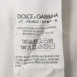 Pre Owned Dolce & Gabbana White Cotton Logo Printed Short Sleeve T-Shirt XS