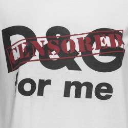 Pre Owned Dolce & Gabbana White Cotton Logo Printed Short Sleeve T-Shirt XS