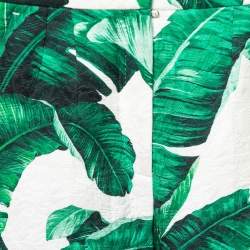 Dolce & Gabbana Green Banana Leaf Print Jacquard Trousers S