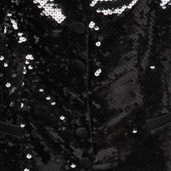 Pre Owned Dolce & Gabbana Black Sequined Satin Vest XS
