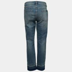 Pre Owned Dolce & Gabbana Blue Denim Faded Effect Pretty Jeans XL Waist 36"