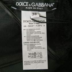 Pre Owned Dolce & Gabbana Black Lace Bustier Bodycon Midi Dress XS