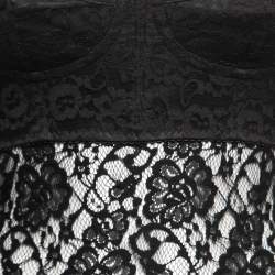 Pre Owned Dolce & Gabbana Black Lace Bustier Bodycon Midi Dress XS