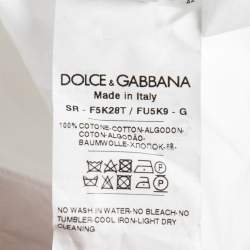 Pre Owned Dolce & Gabbana White Cotton Panel Detail Button Front Shirt S