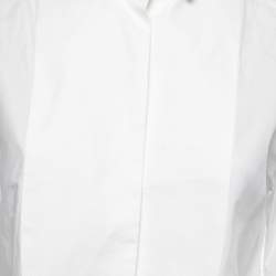 Pre Owned Dolce & Gabbana White Cotton Panel Detail Button Front Shirt S