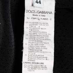 Dolce & Gabbana Black Floral Jacquard Lace Trim Blazer M