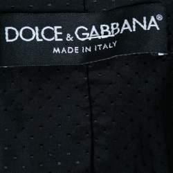 Dolce & Gabbana Black Floral Jacquard Lace Trim Blazer M