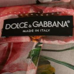 Pre Owned Dolce & Gabbana Pink Floral Silk Organza Single-Breasted Blazer M